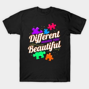 Different Makes You Beautiful Puzzle Autism Awareness T-Shirt